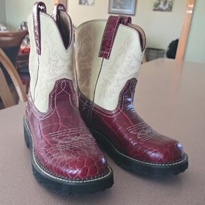 Ariat Women's Red and Cream Western Boots